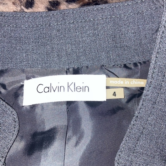 Calvin Klein beautiful charcoal midi professional short sleeve dress size 4 EUC - Picture 10 of 12
